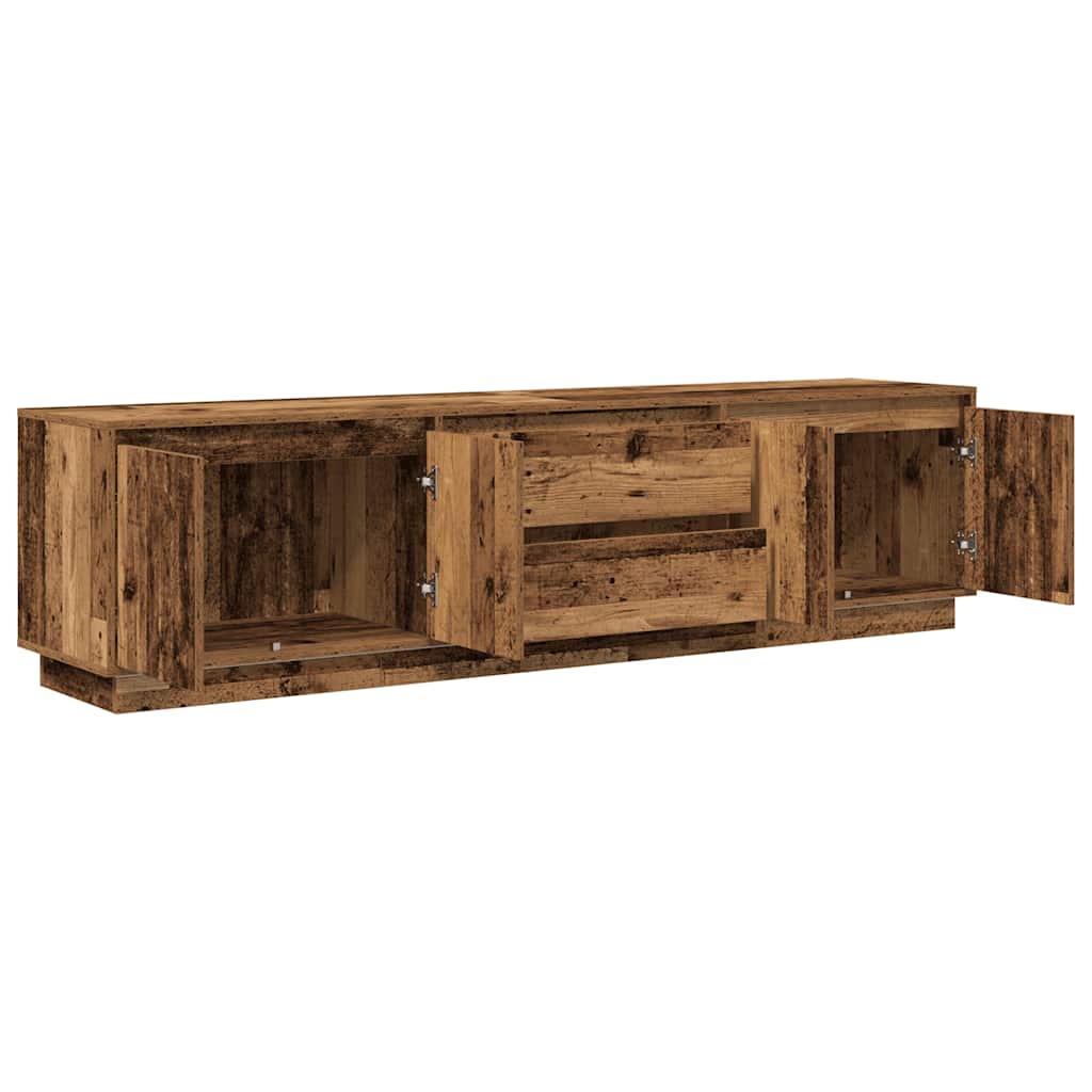 Dulap TV cu lumini LED Lemn vechi 193,5x41x50 cm GartenMobel Dekor