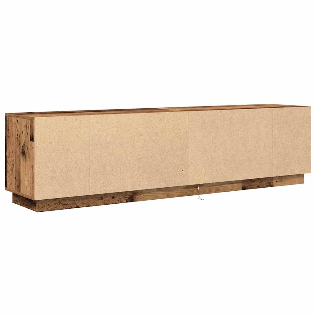 Dulap TV cu lumini LED Lemn vechi 193,5x41x50 cm GartenMobel Dekor