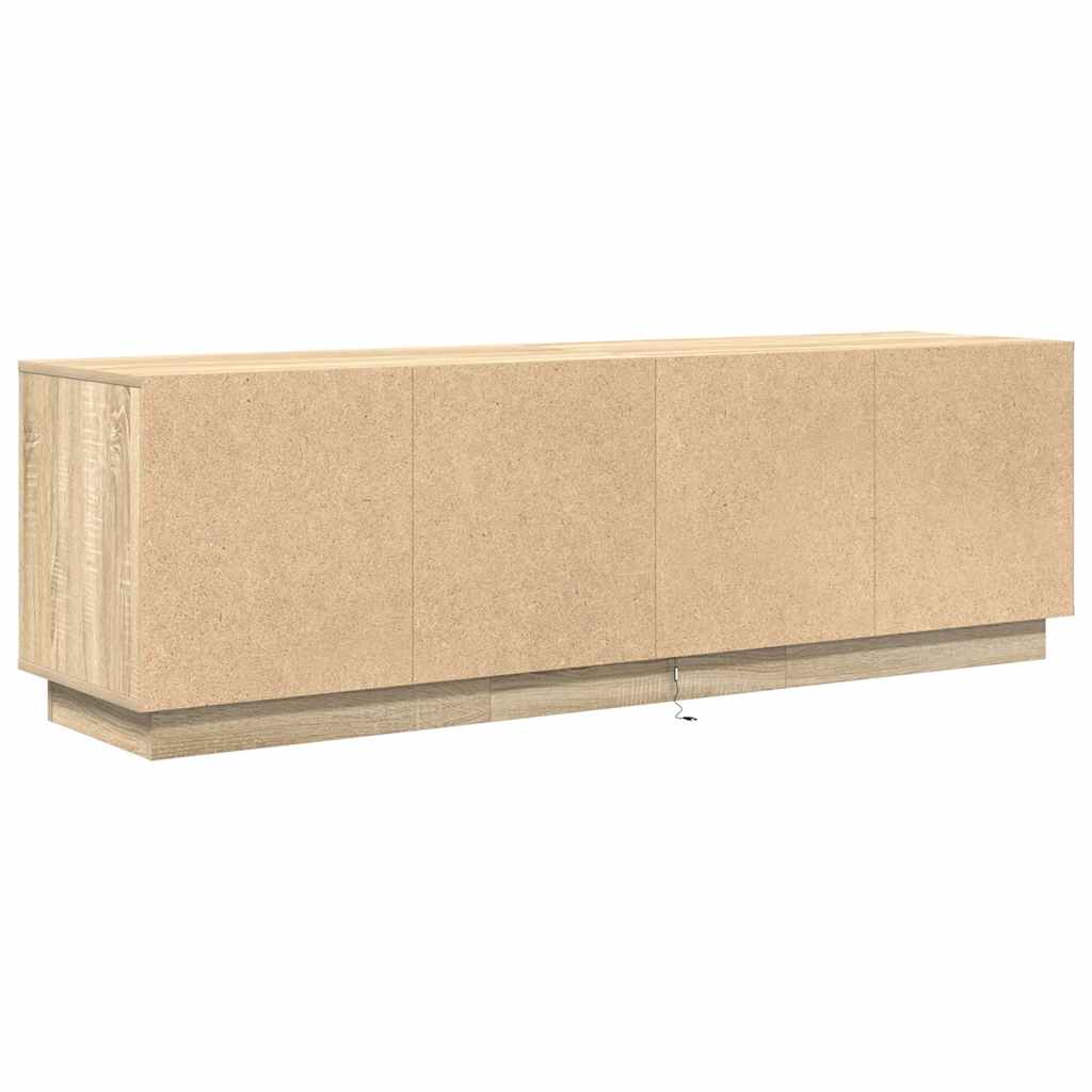 Dulap TV cu lumini LED Stejar Sonoma 160,5x41x50 cm GartenMobel Dekor