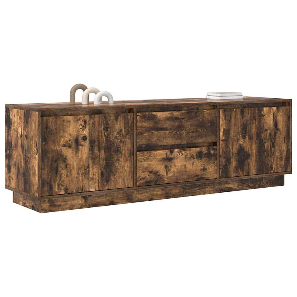 Dulap TV cu lumini LED Stejar afumat 160,5x41x50 cm GartenMobel Dekor