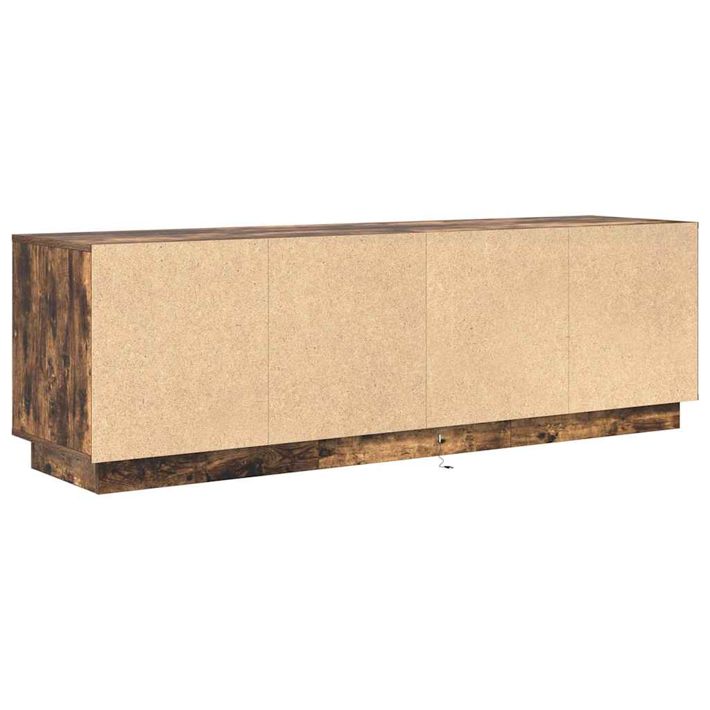 Dulap TV cu lumini LED Stejar afumat 160,5x41x50 cm GartenMobel Dekor