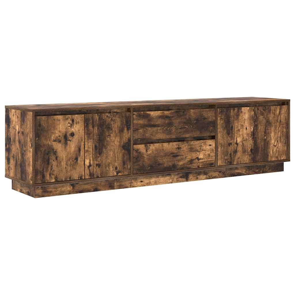 Dulap TV cu lumini LED Stejar afumat 193,5x41x50 cm GartenMobel Dekor