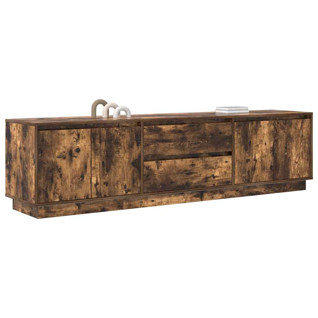 Dulap TV cu lumini LED Stejar afumat 193,5x41x50 cm GartenMobel Dekor