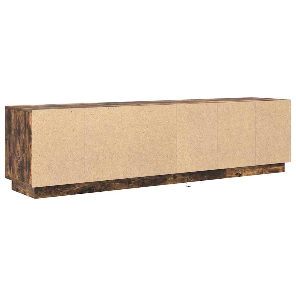 Dulap TV cu lumini LED Stejar afumat 193,5x41x50 cm GartenMobel Dekor