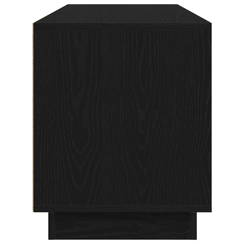Dulap TV cu lumini LED Stejar negru 160,5x41x50 cm GartenMobel Dekor