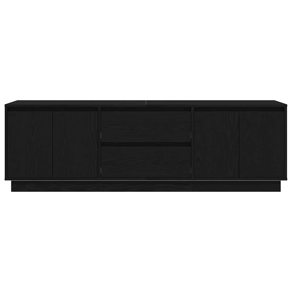 Dulap TV cu lumini LED Stejar negru 160,5x41x50 cm GartenMobel Dekor