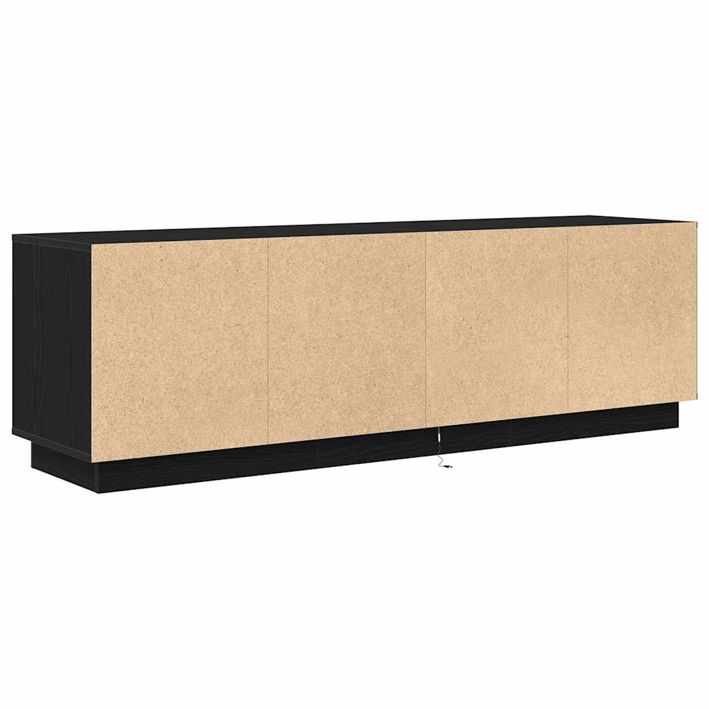 Dulap TV cu lumini LED Stejar negru 160,5x41x50 cm GartenMobel Dekor