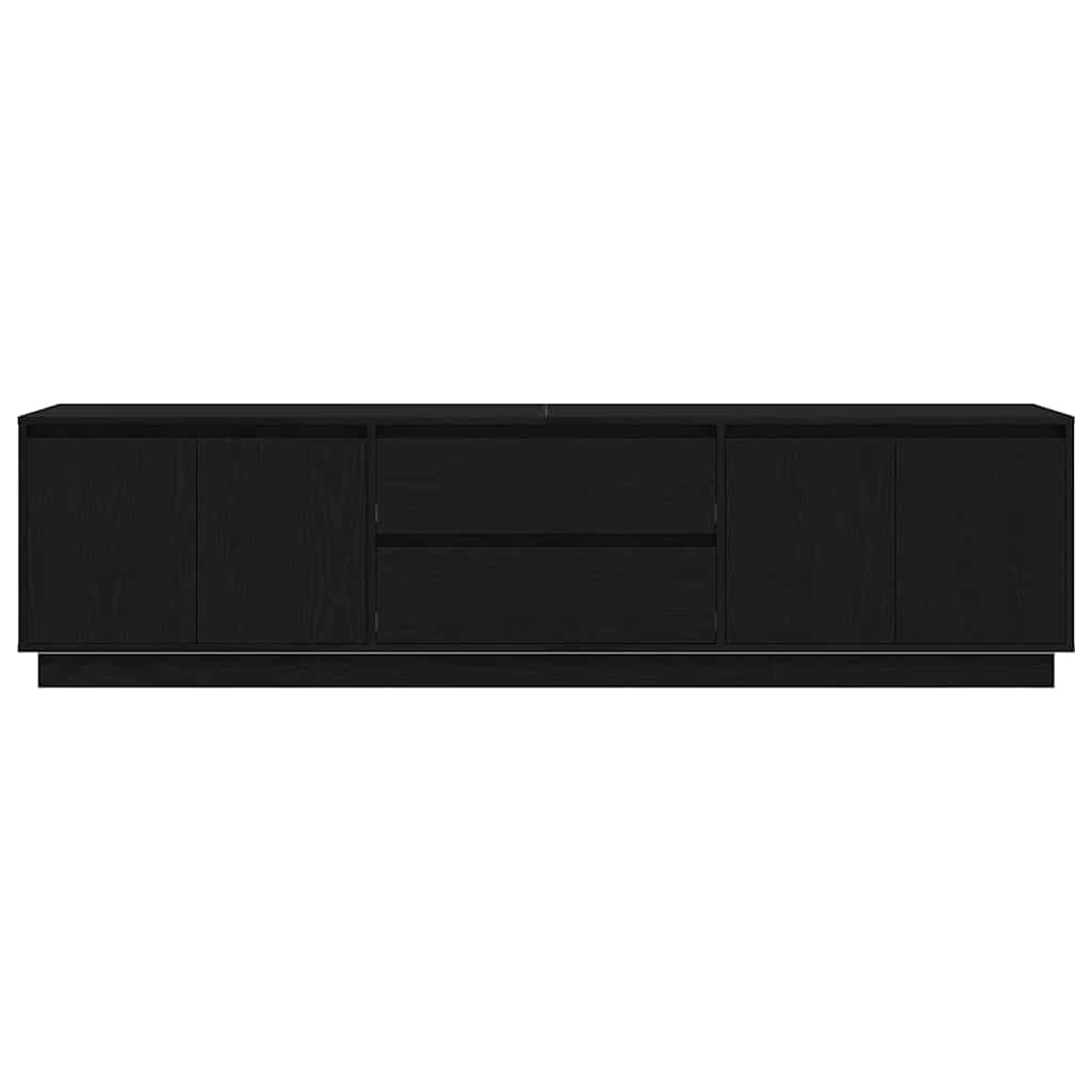 Dulap TV cu lumini LED Stejar negru 193,5x41x50 cm GartenMobel Dekor