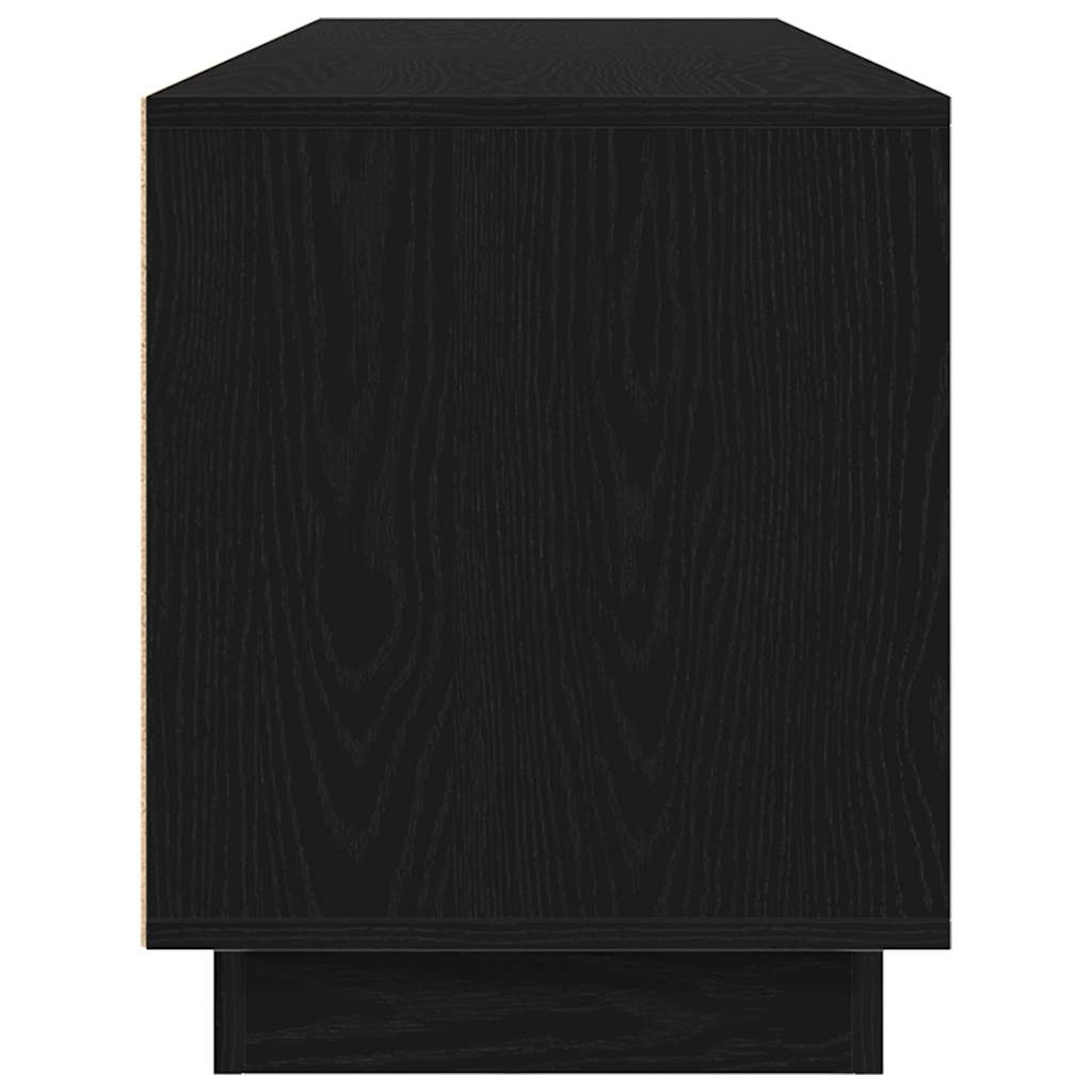 Dulap TV cu lumini LED Stejar negru 193,5x41x50 cm GartenMobel Dekor