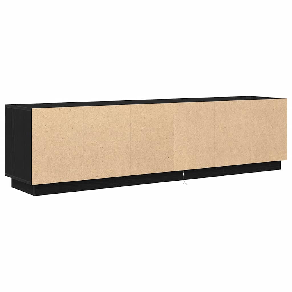 Dulap TV cu lumini LED Stejar negru 193,5x41x50 cm GartenMobel Dekor