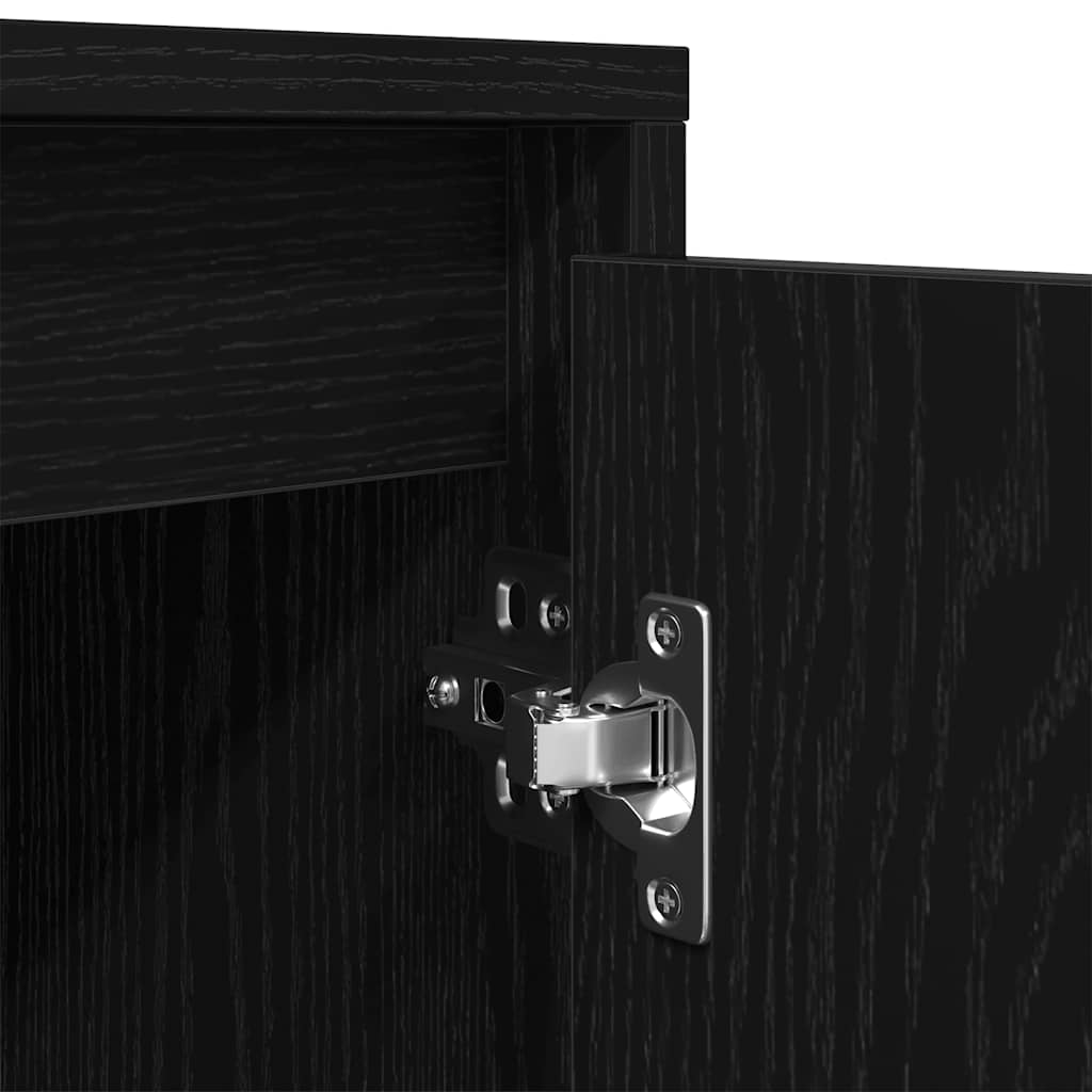 Dulap TV cu lumini LED Stejar negru 193,5x41x50 cm GartenMobel Dekor