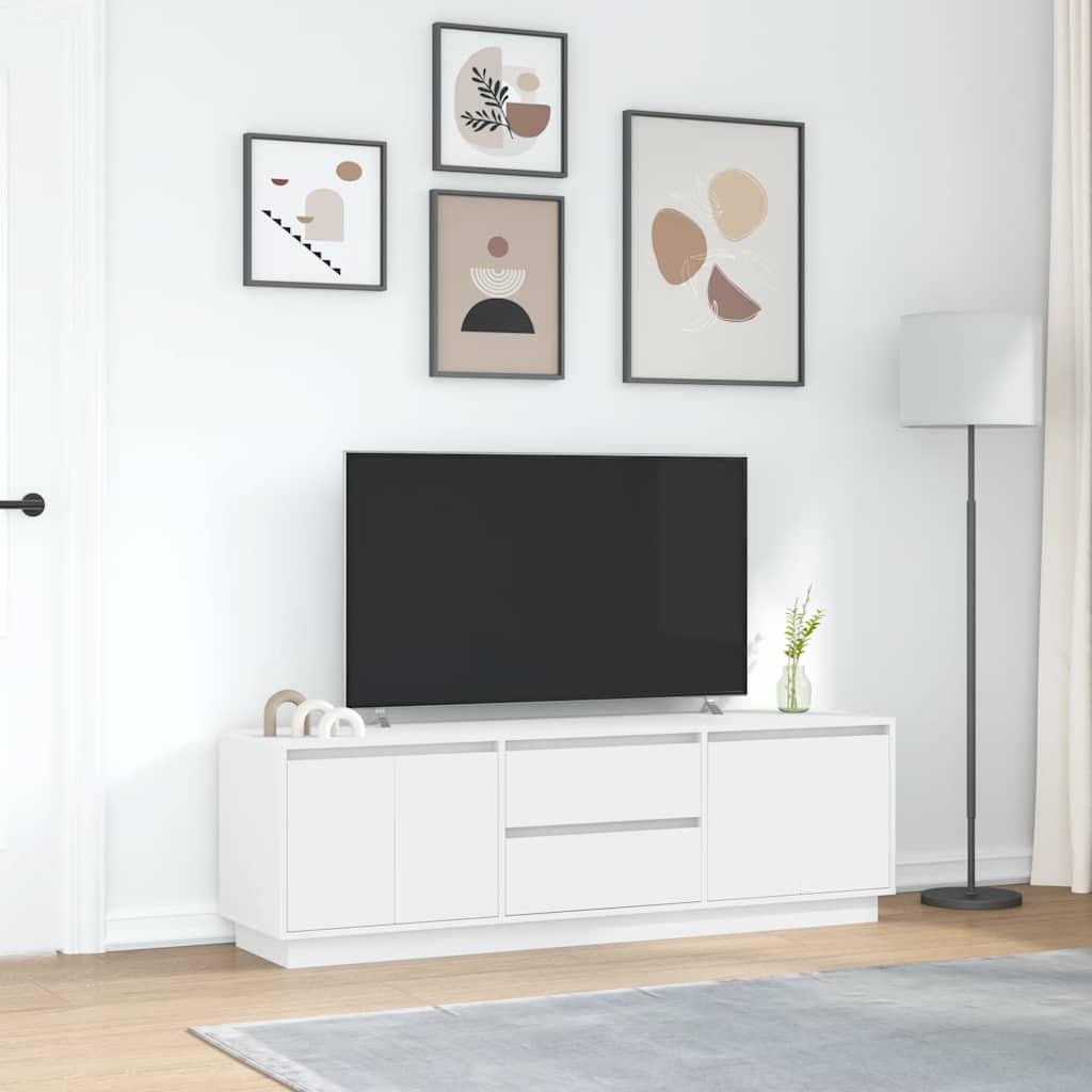 Dulap TV cu lumini LED alb 160,5x41x50 cm GartenMobel Dekor