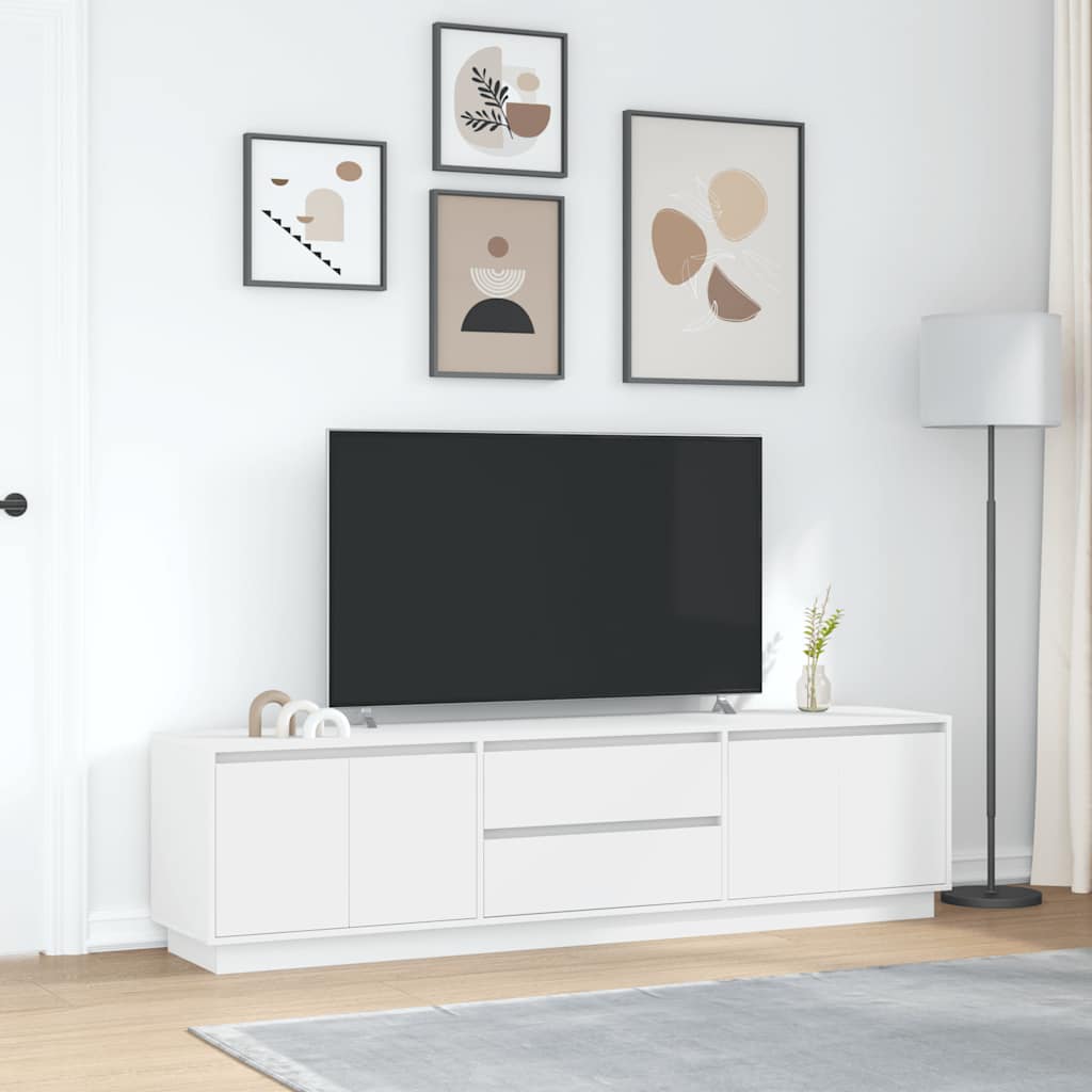 Dulap TV cu lumini LED alb 193,5x41x50 cm GartenMobel Dekor