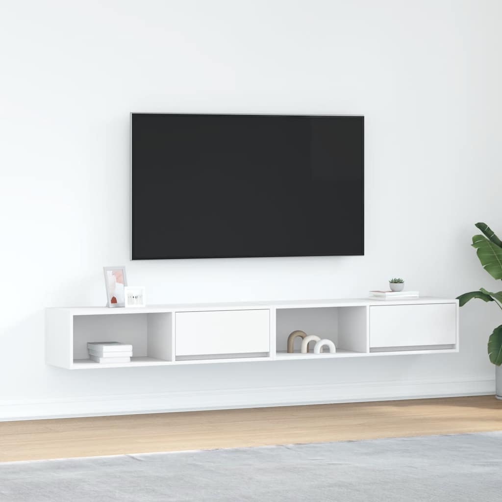 Dulapuri TV 2 buc Alb 100x31x25,5 cm Lemn prelucrat GartenMobel Dekor