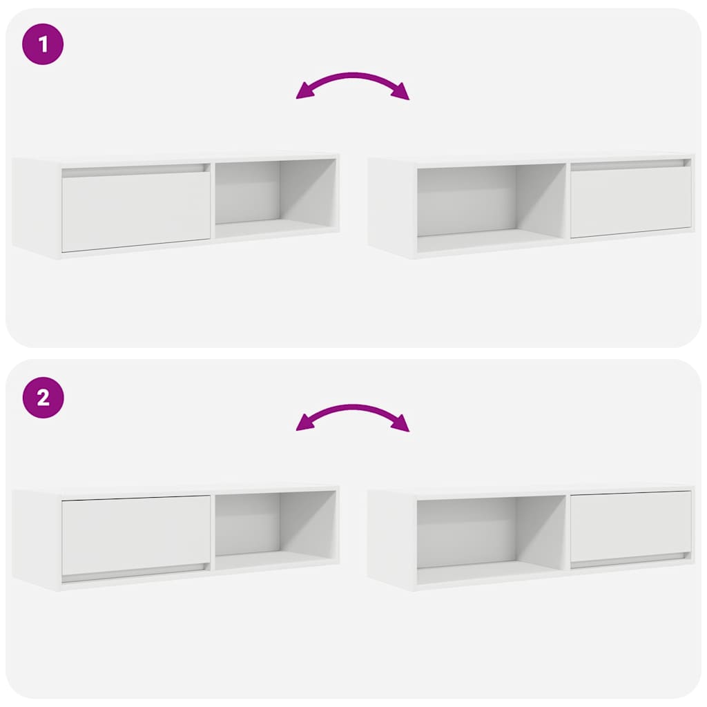 Dulapuri TV 2 buc Alb 100x31x25,5 cm Lemn prelucrat GartenMobel Dekor