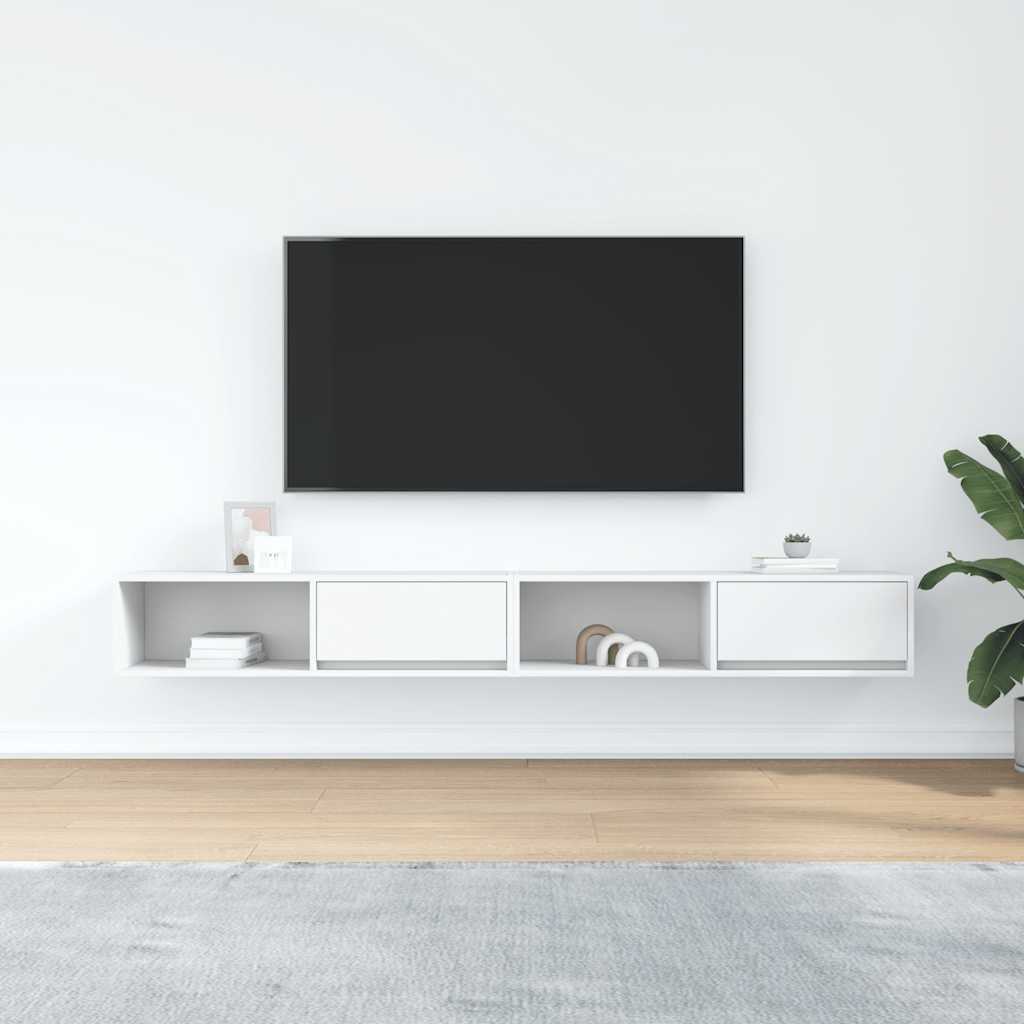 Dulapuri TV 2 buc Alb 100x31x25,5 cm Lemn prelucrat GartenMobel Dekor