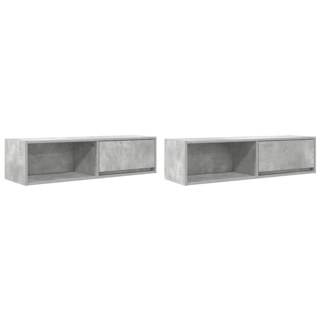 Dulapuri TV 2 buc Beton Gri 100x31x25,5 cm Lemn prelucrat GartenMobel Dekor