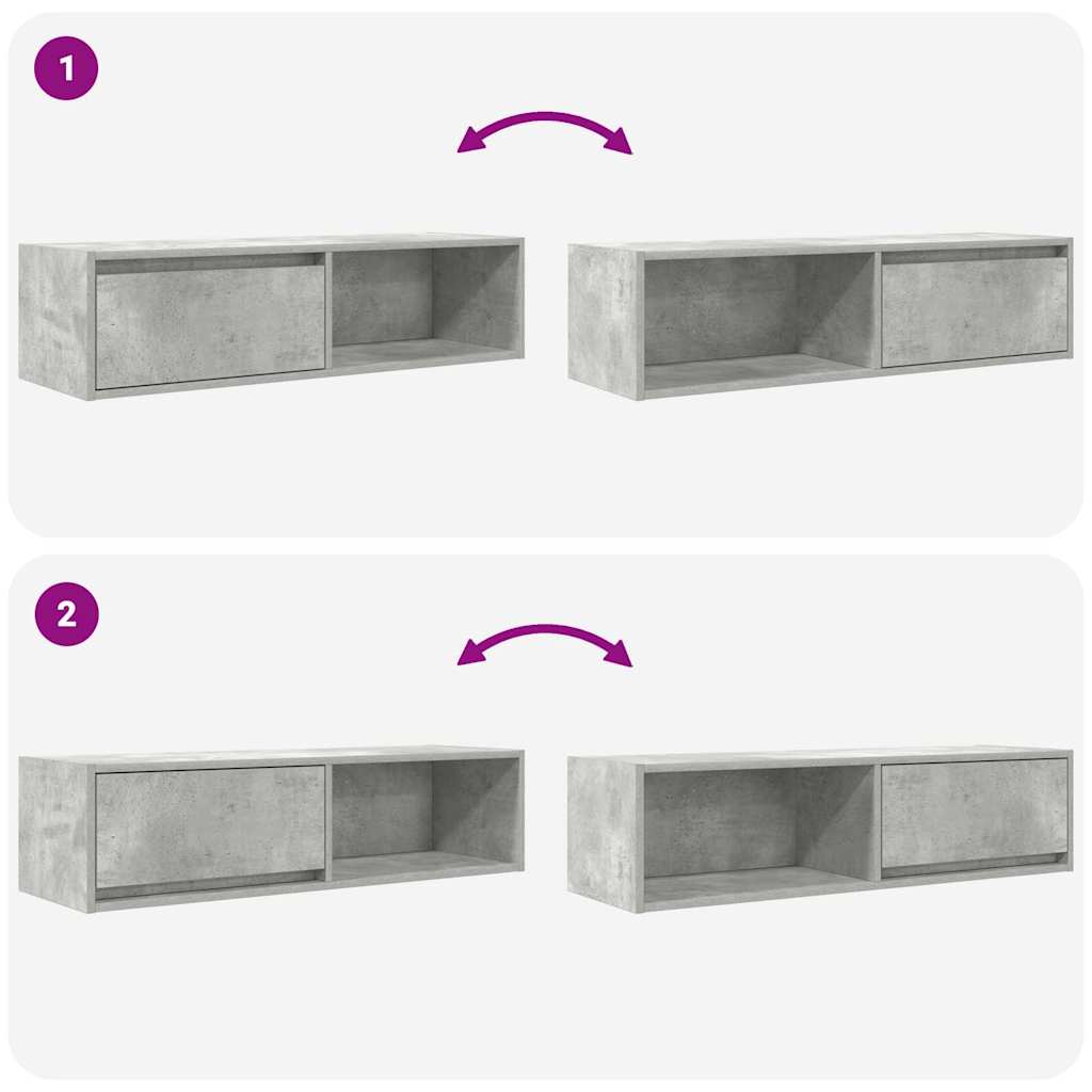 Dulapuri TV 2 buc Beton Gri 100x31x25,5 cm Lemn prelucrat GartenMobel Dekor