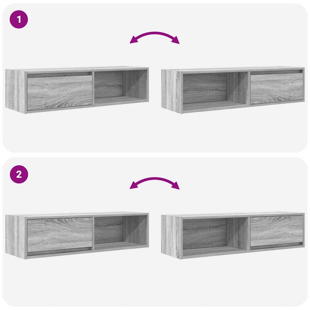 Dulapuri TV 2 buc Gri Sonoma 100x31x25,5 cm Lemn prelucrat GartenMobel Dekor