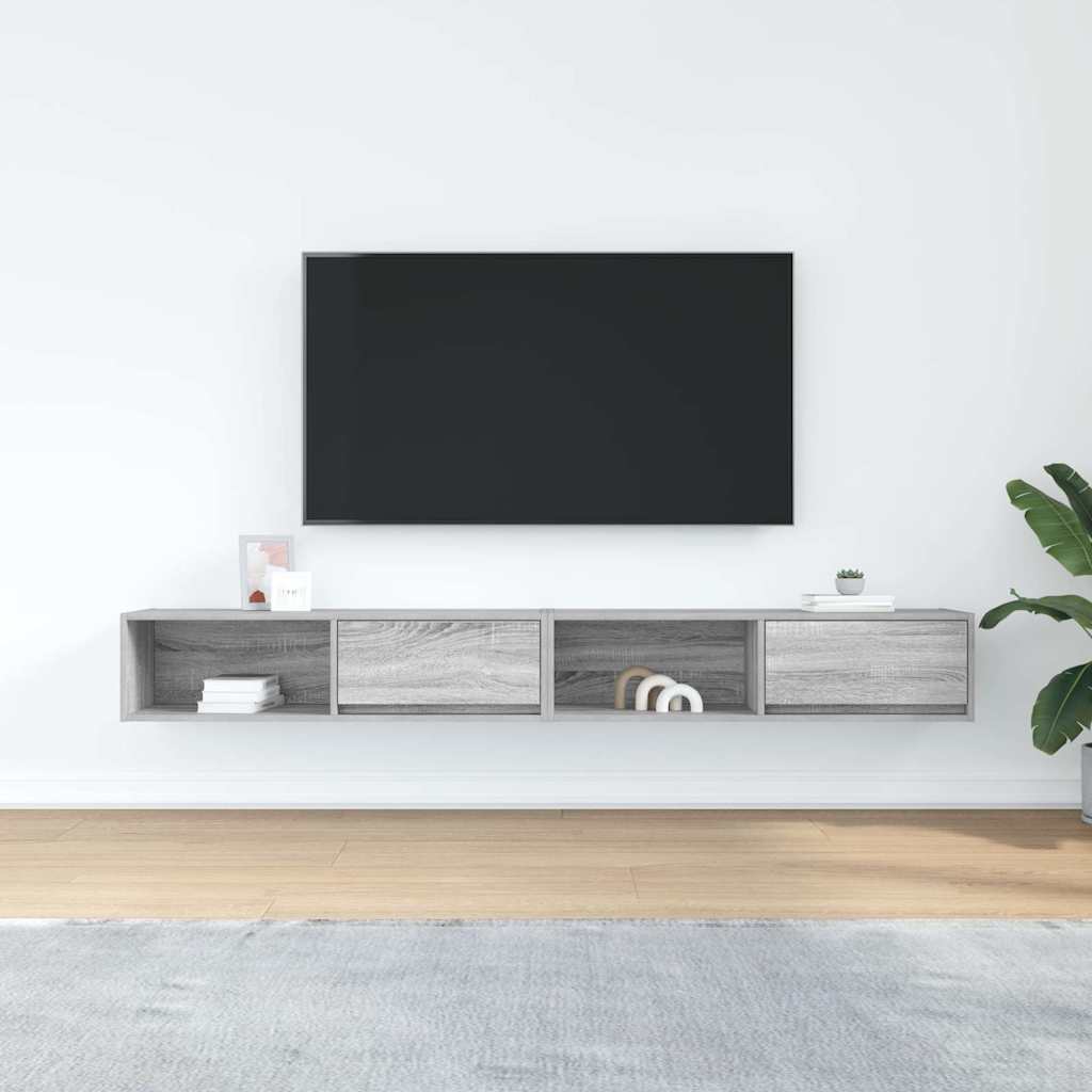 Dulapuri TV 2 buc Gri Sonoma 100x31x25,5 cm Lemn prelucrat GartenMobel Dekor