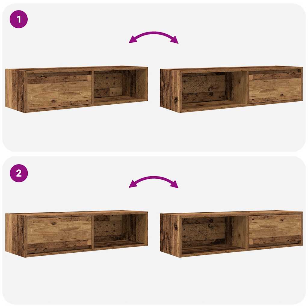 Dulapuri TV 2 buc Lemn vechi 100x31x25,5 cm Lemn prelucrat GartenMobel Dekor