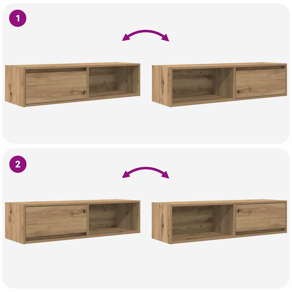 Dulapuri TV 2 buc Stejar Artisan 100x31x25,5 cm Lemn prelucrat GartenMobel Dekor