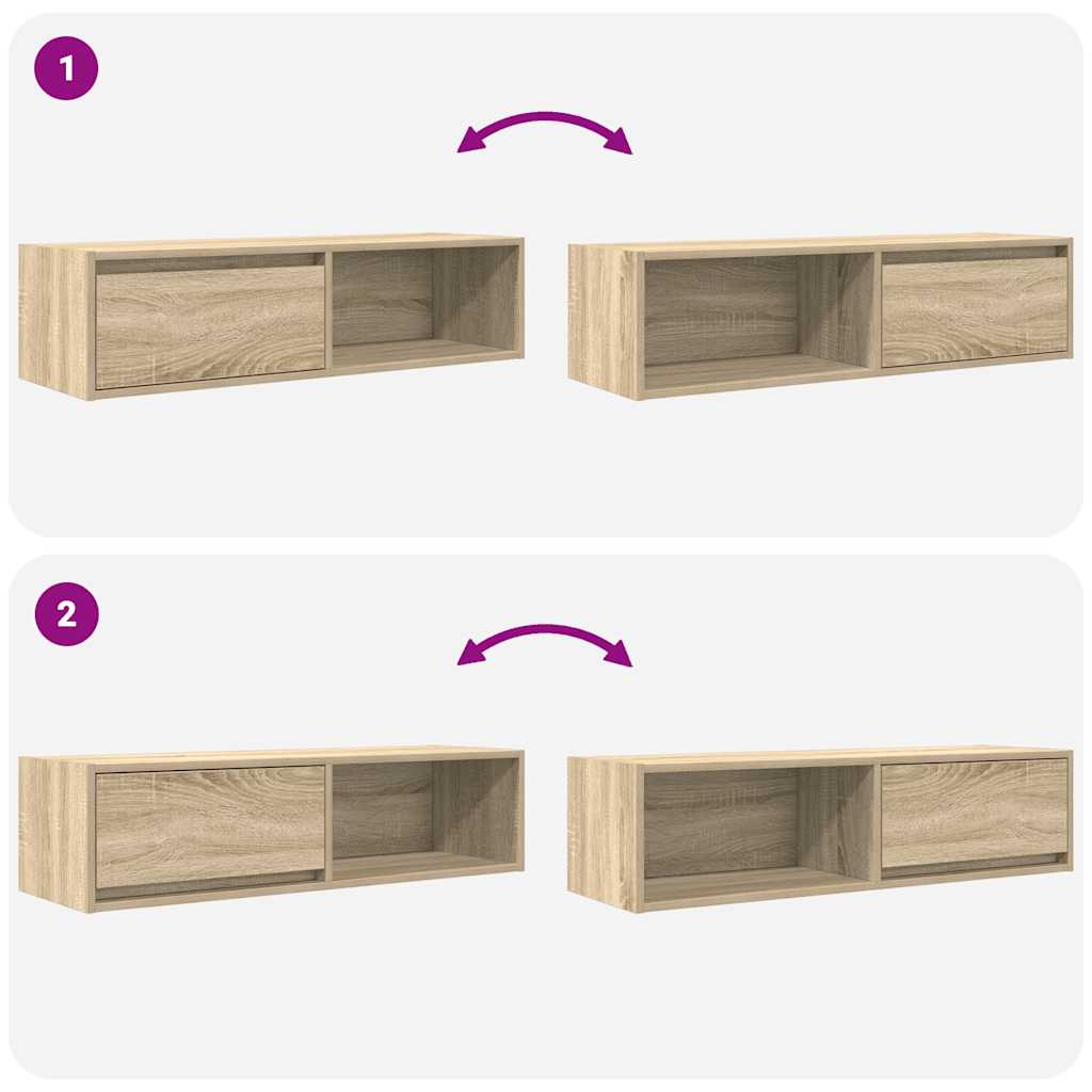 Dulapuri TV 2 buc Stejar Sonoma 100x31x25,5 cm Lemn prelucrat GartenMobel Dekor