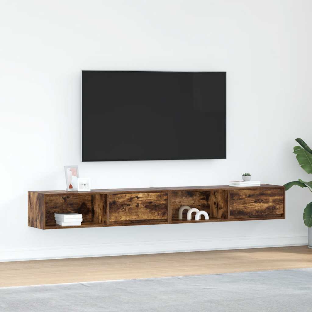 Dulapuri TV 2 buc Stejar afumat 100x31x25,5 cm Lemn prelucrat GartenMobel Dekor