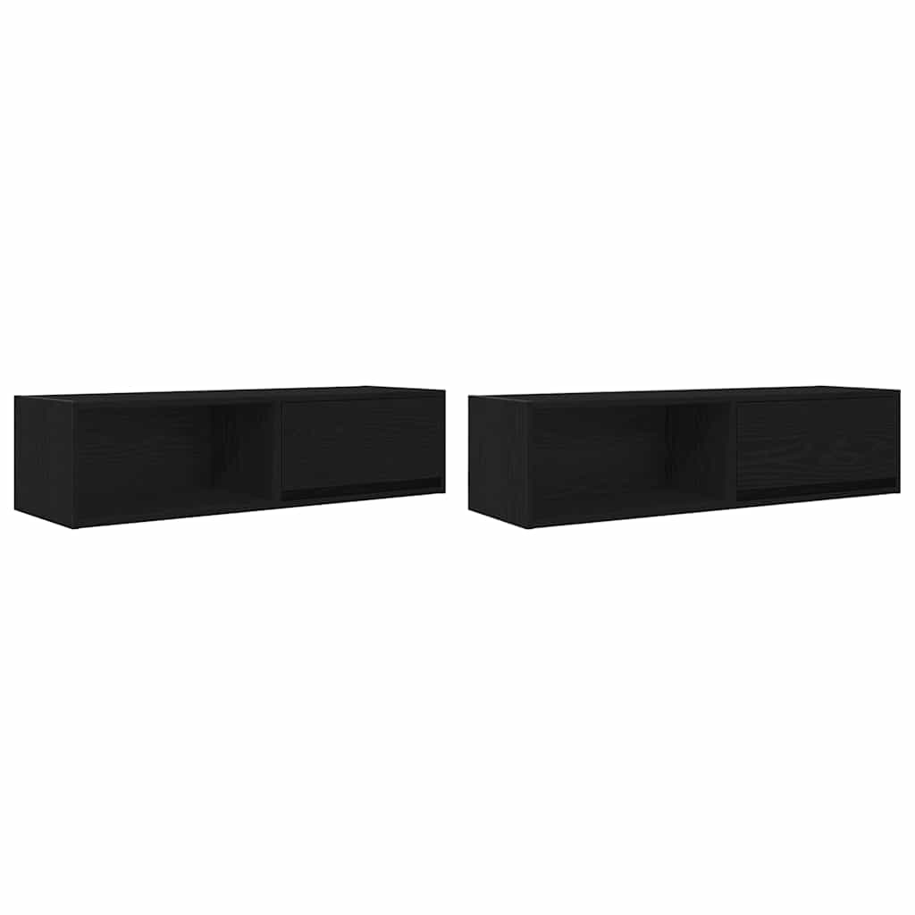 Dulapuri TV 2 buc Stejar negru 100x31x25,5 cm Lemn prelucrat GartenMobel Dekor