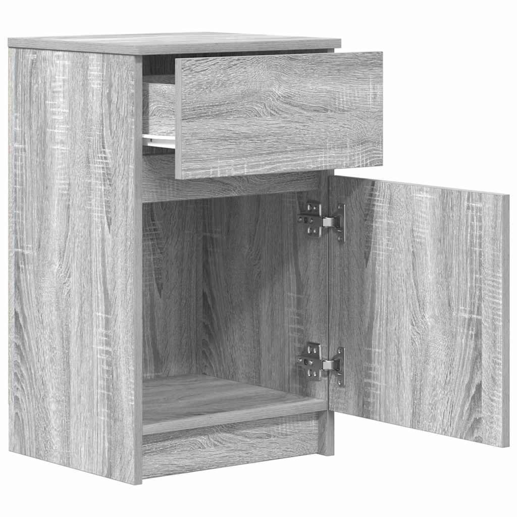 Noptiere, 2 buc., gri sonoma, 39x35x65 cm, lemn compozit GartenMobel Dekor