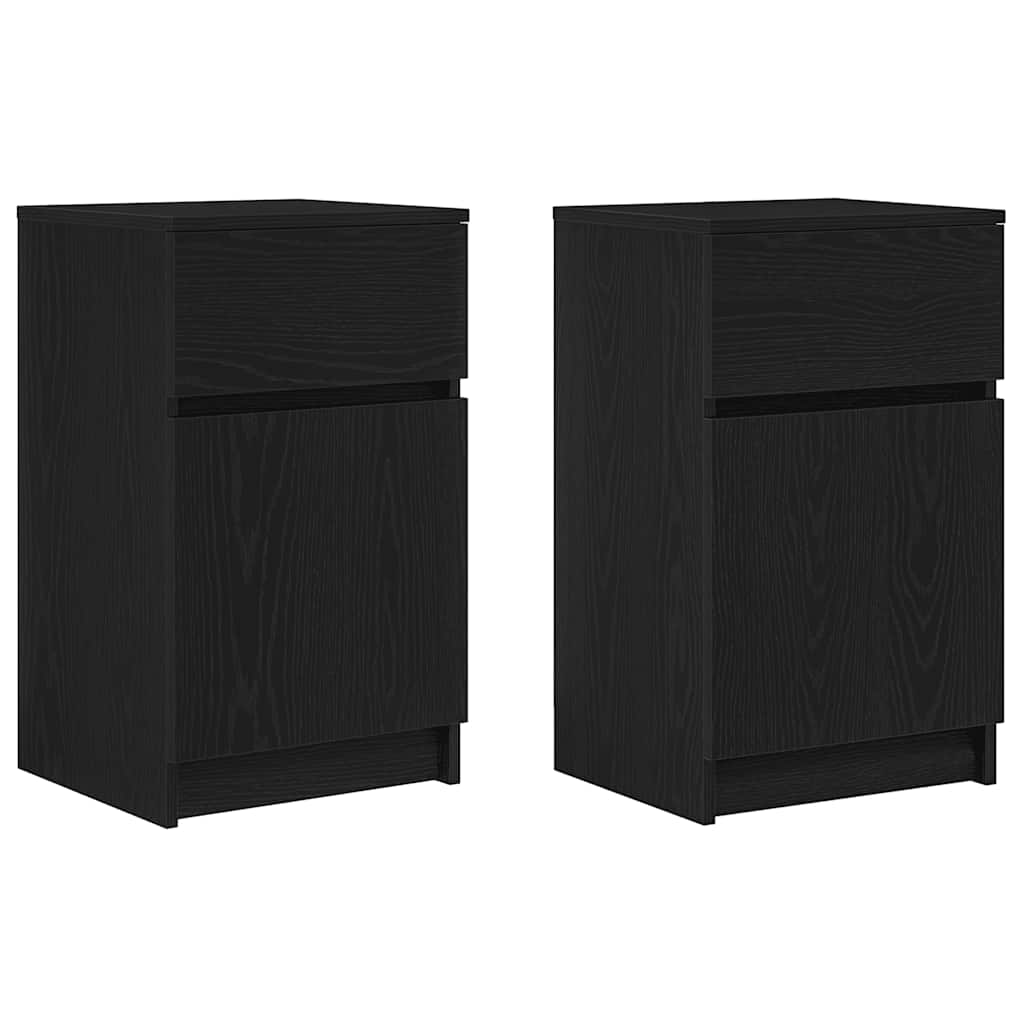 Noptiere, 2 buc., negru, 39x35x65 cm, lemn prelucrat GartenMobel Dekor
