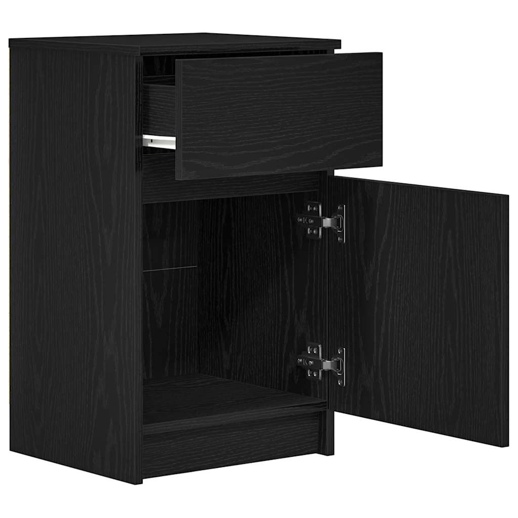 Noptiere, 2 buc., negru, 39x35x65 cm, lemn prelucrat GartenMobel Dekor