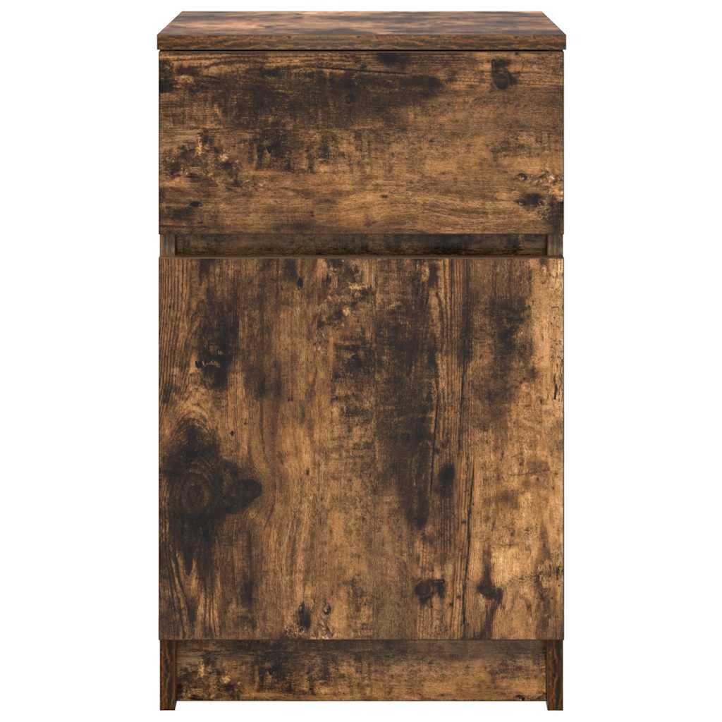 Noptiere, 2 buc., stejar afumat, 39x35x65 cm, lemn prelucrat GartenMobel Dekor
