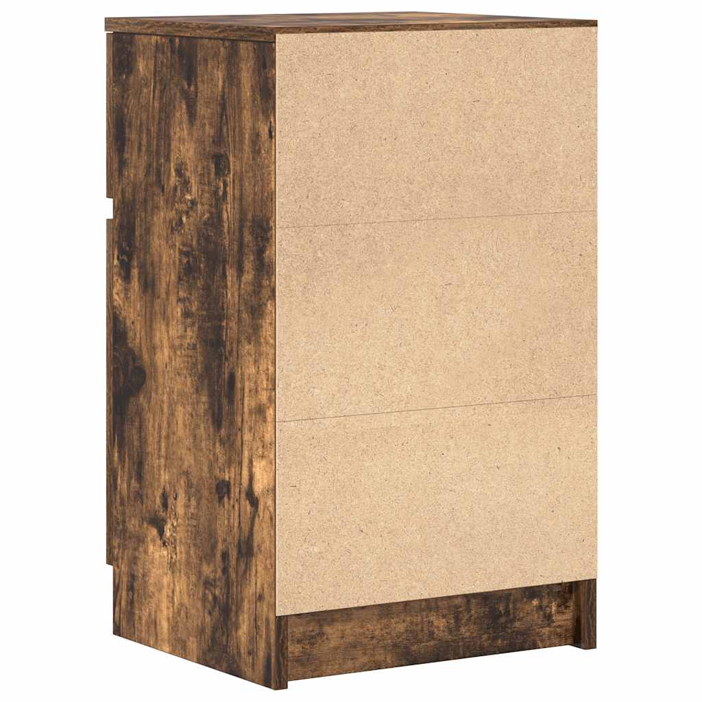 Noptiere, 2 buc., stejar afumat, 39x35x65 cm, lemn prelucrat GartenMobel Dekor