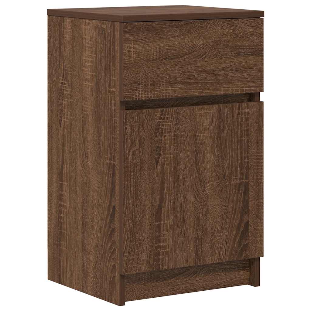 Noptiere, 2 buc., stejar maro, 39x35x65 cm, lemn prelucrat GartenMobel Dekor