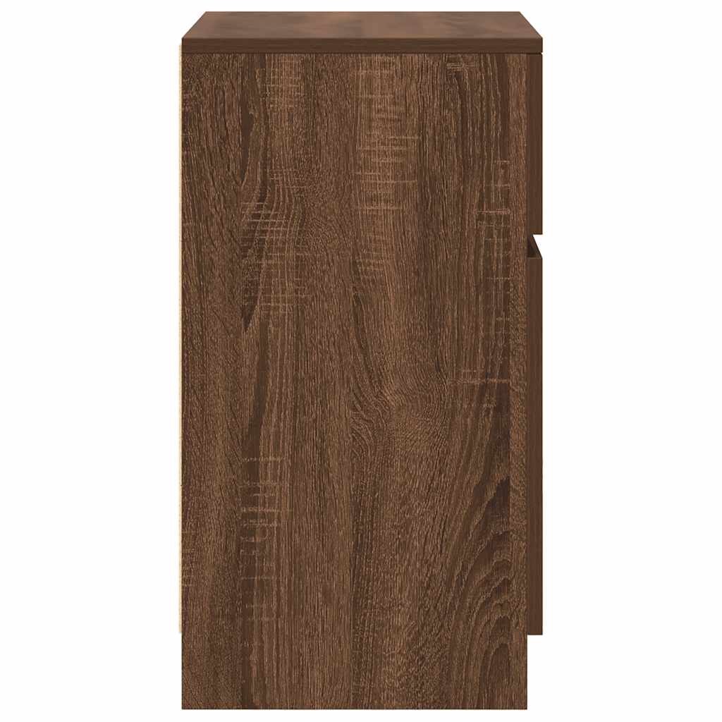 Noptiere, 2 buc., stejar maro, 39x35x65 cm, lemn prelucrat GartenMobel Dekor