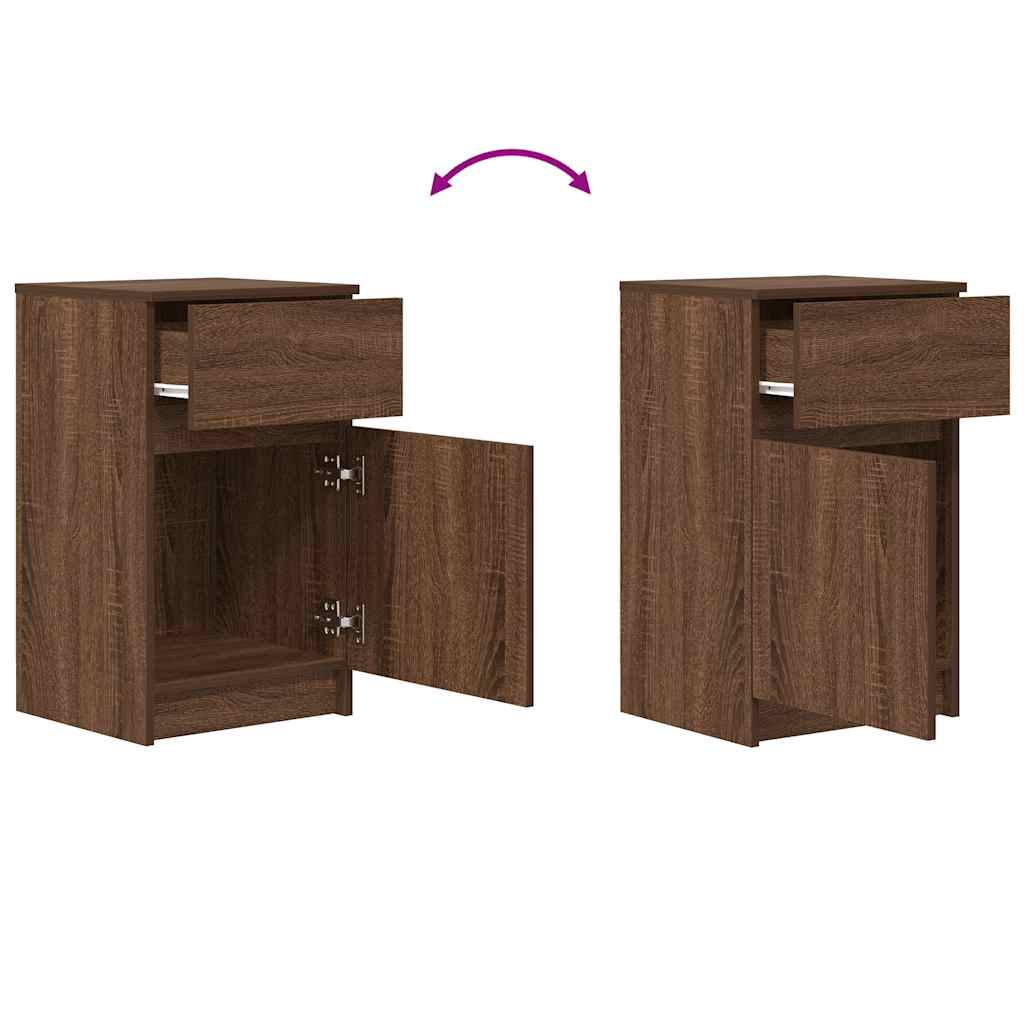 Noptiere, 2 buc., stejar maro, 39x35x65 cm, lemn prelucrat GartenMobel Dekor