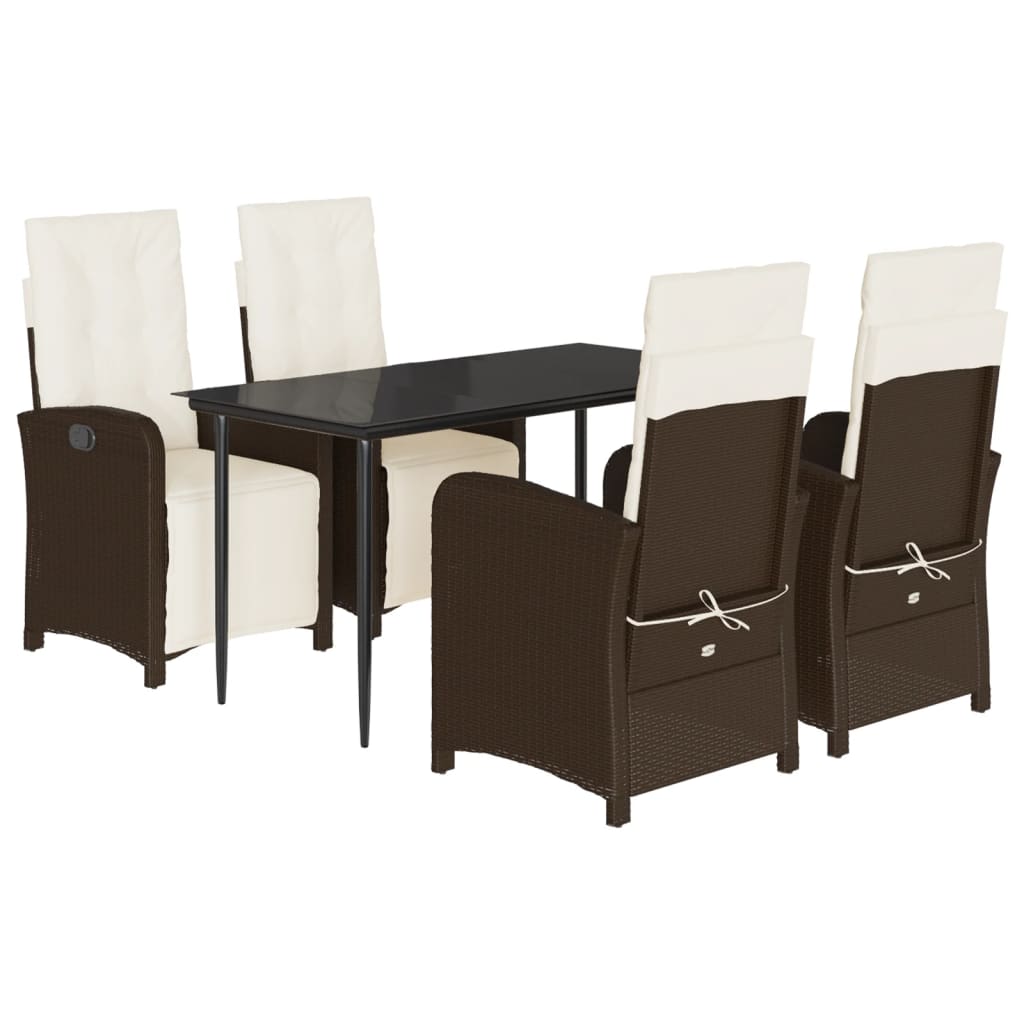 Set mobilier de grădină, 5 piese, cu perne, maro, poliratan GartenMobel Dekor