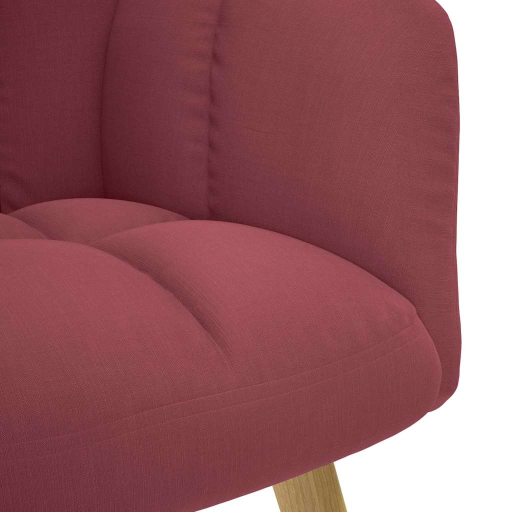 Scaun de relaxare cu taburet, roșu vin, textil GartenMobel Dekor