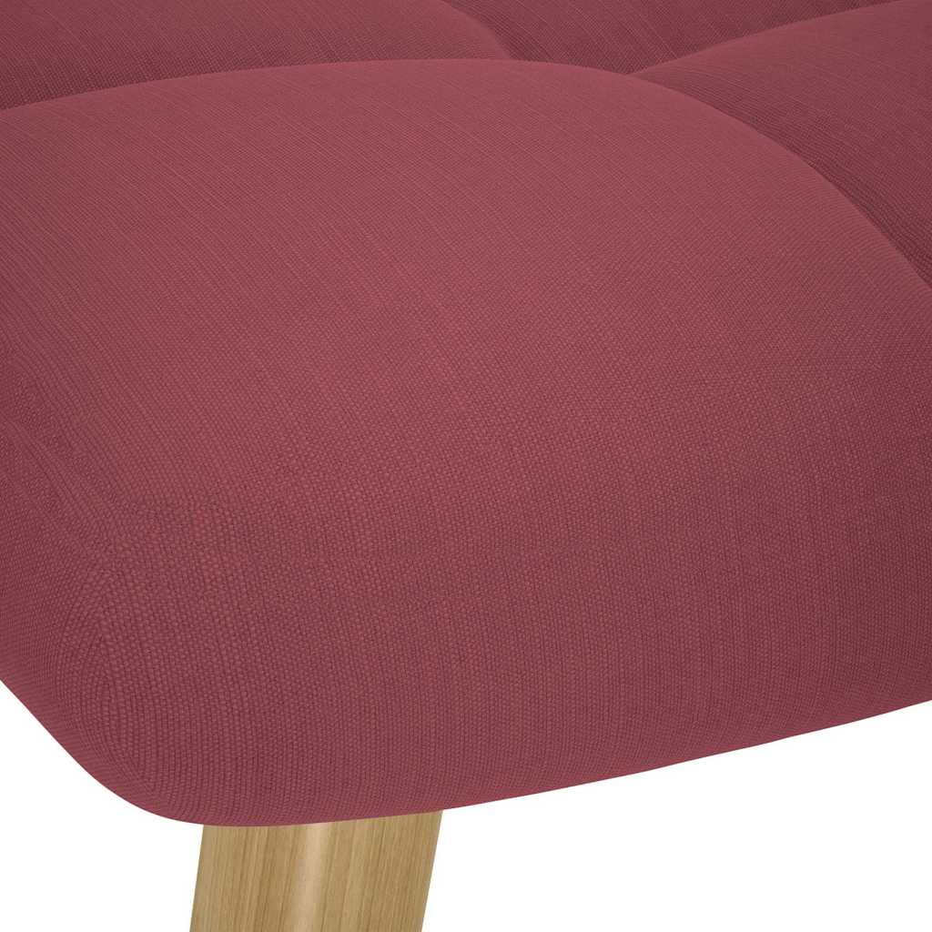 Scaun de relaxare cu taburet, roșu vin, textil GartenMobel Dekor