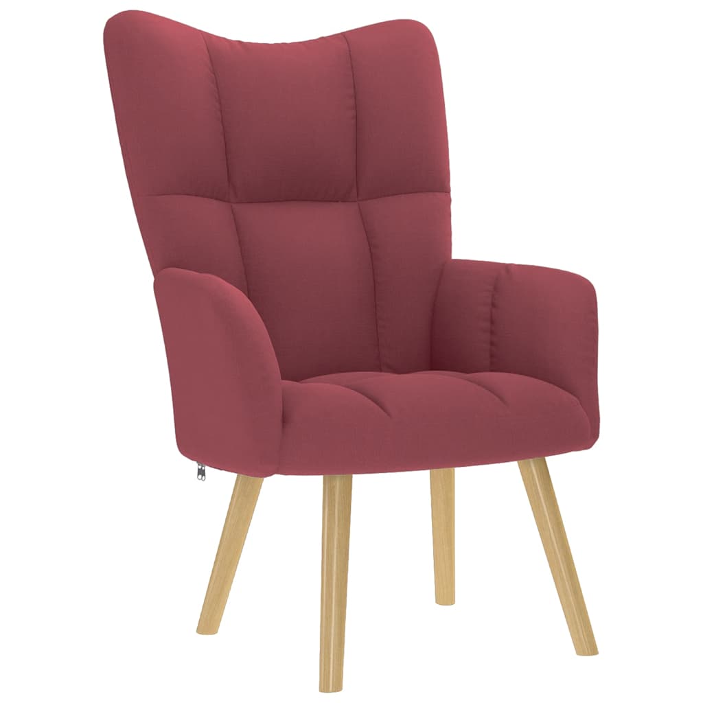 Scaun de relaxare cu taburet, roșu vin, textil GartenMobel Dekor