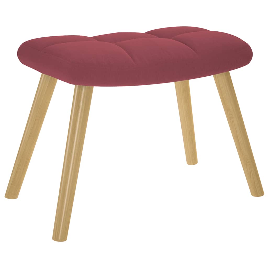 Scaun de relaxare cu taburet, roșu vin, textil GartenMobel Dekor