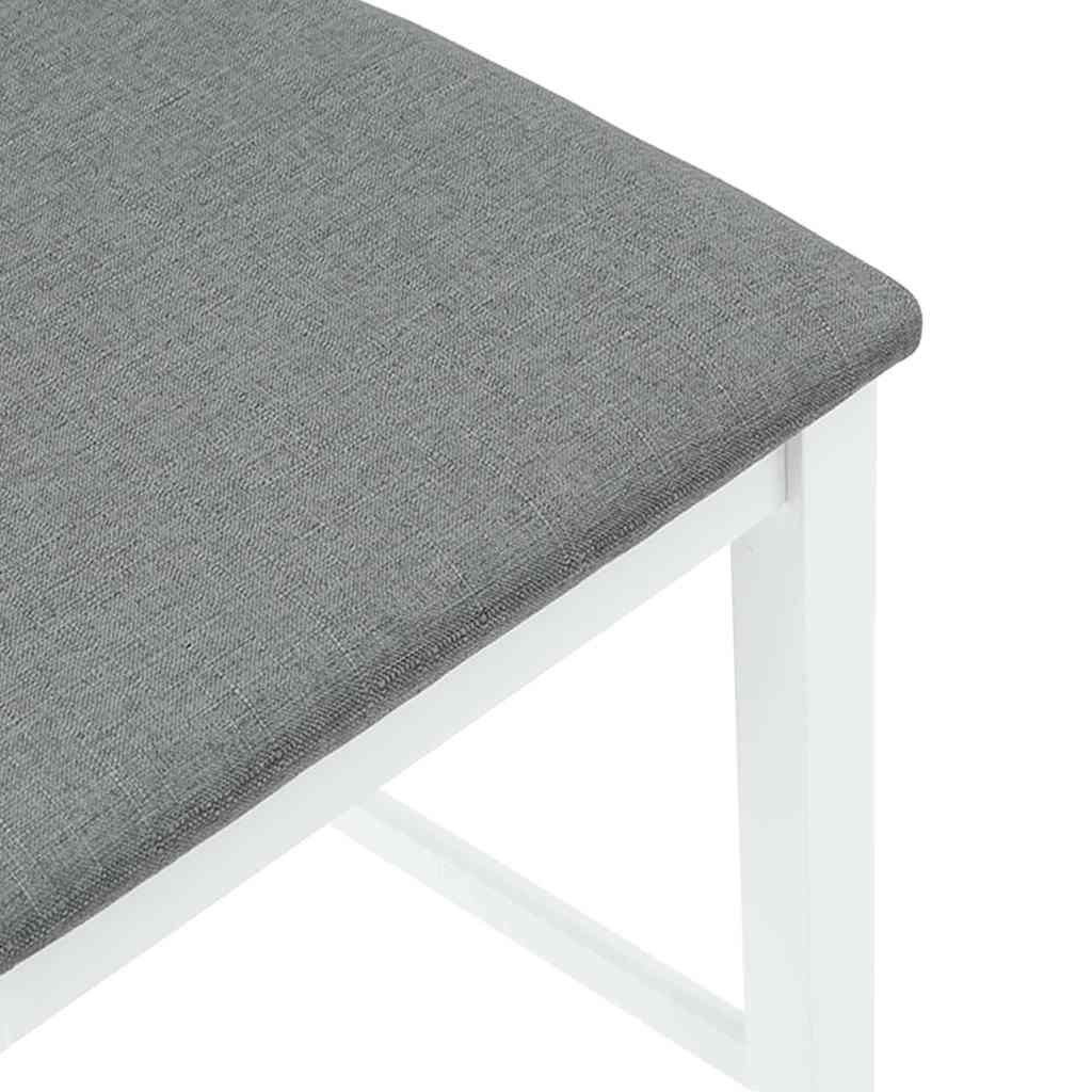 Scaune de bar cu perne 2 buc din cauciuc din lemn masiv alb GartenMobel Dekor