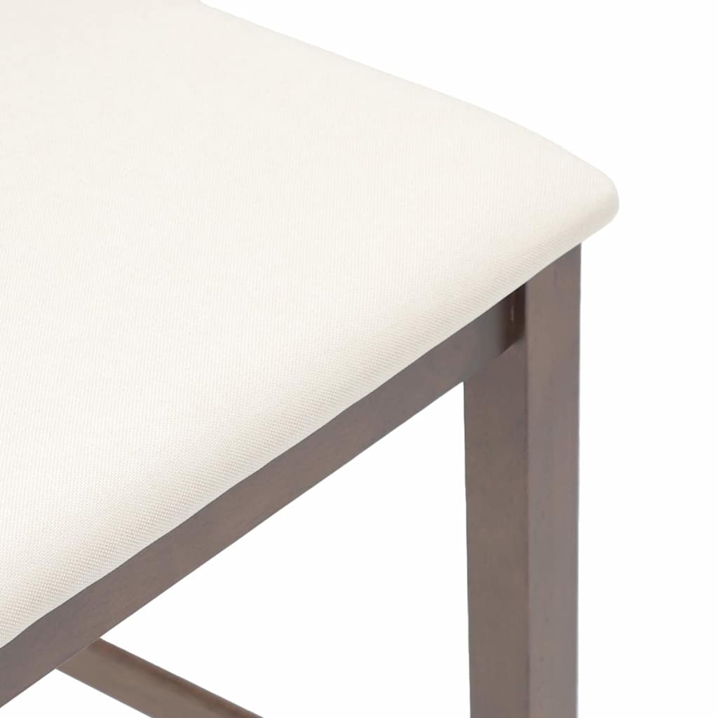 Scaune de bar cu perne 2 buc din cauciuc din lemn masiv maro GartenMobel Dekor