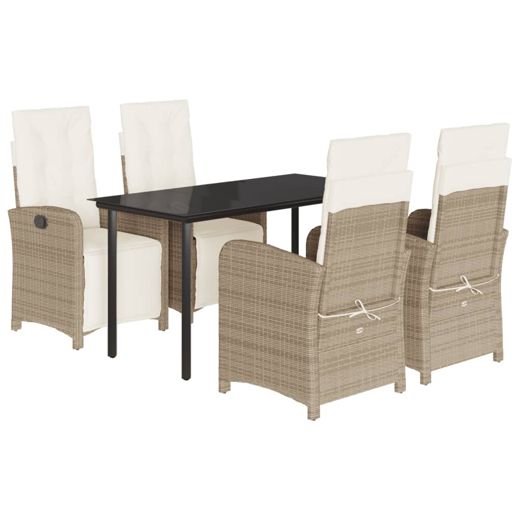 Set mobilier de grădină cu perne, 5 piese, bej, poliratan GartenMobel Dekor