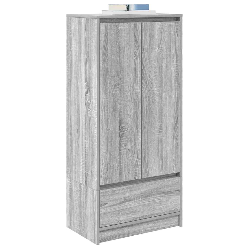 Dulap cu sertar Gri Sonoma 55,5x34x119,5 cm Lemn prelucrat GartenMobel Dekor