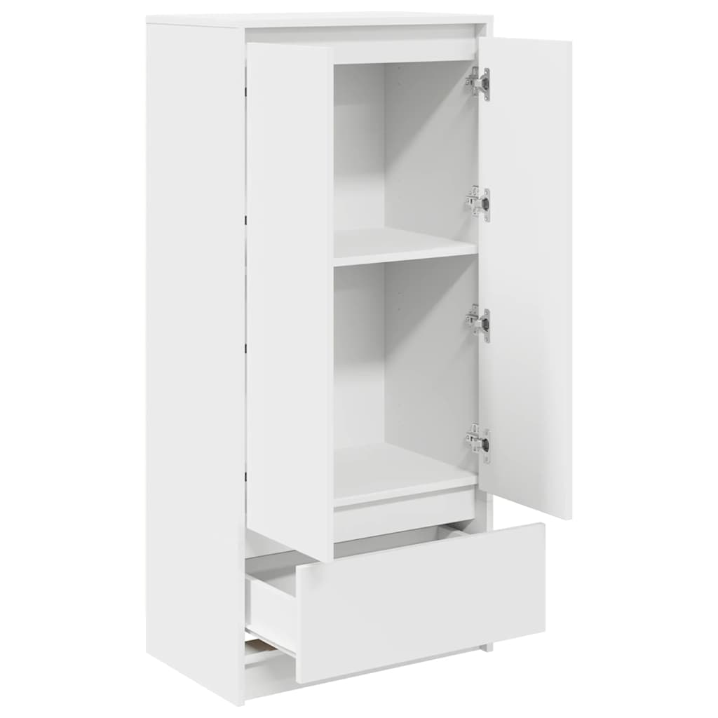 Dulap cu sertar alb 55,5x34x119,5 cm lemn de prelucrare GartenMobel Dekor