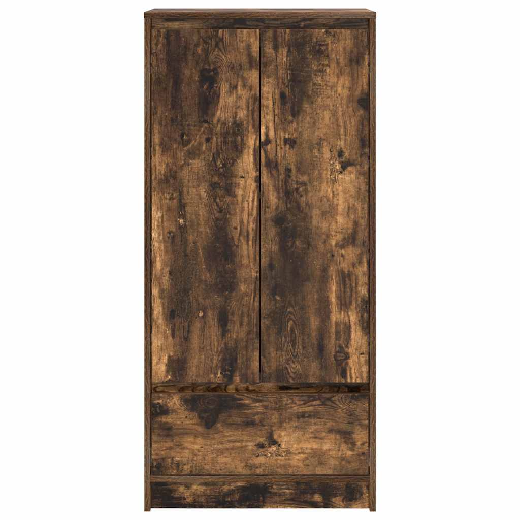 Dulap cu sertar stejar afumat 55,5x34x119,5 cm Lemn prelucrat GartenMobel Dekor