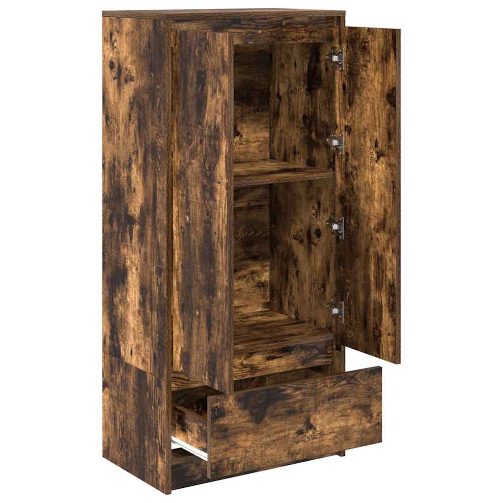 Dulap cu sertar stejar afumat 55,5x34x119,5 cm Lemn prelucrat GartenMobel Dekor