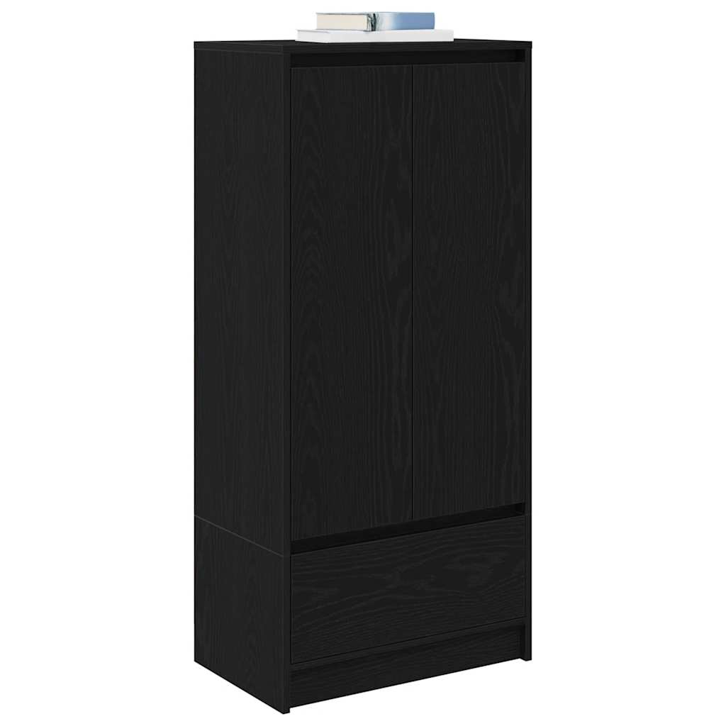 Dulap cu sertar stejar negru 55,5x34x119,5 cm lemn prelucrat GartenMobel Dekor